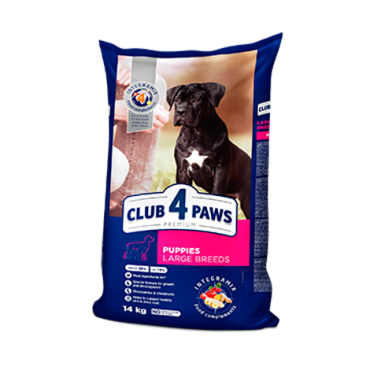 CLUB 4 PAWS Преміум для цуценят великих порід "Курка". Повнораціонний сухий корм