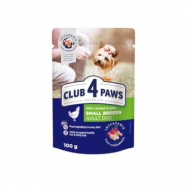 CLUB 4 PAWS Преміум "З куркою в желе". Повнораціонний консервований корм для дорослих собак