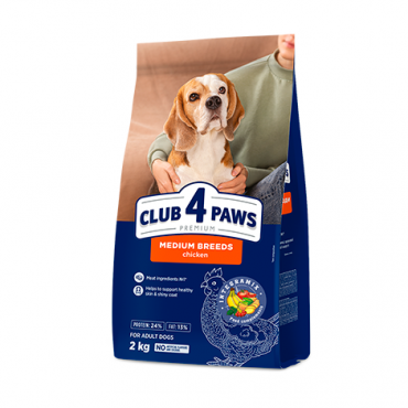 CLUB 4 PAWS Преміум для середніх порід. Повнораціонний сухий корм для дорослих собак